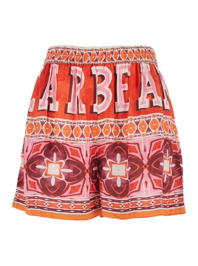 Miss june 'KASSIE' Red Shorts with Elasticated Waist and All-Over Print in Fabric Women in Red 100% Modal from Gaudenzi Boutique, photo 1 of 1