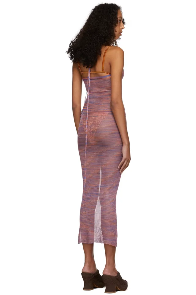 Isa Boulder Orange & Purple Pull Away Long Jelly Dress, photo 3 of 4 from SSENSE