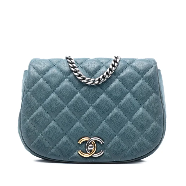 Blue Chanel Small Quilted Caviar Casual Pocket Flap Crossbody Bag in Blue Caviar leather from Designer Revival, photo 1 of 1