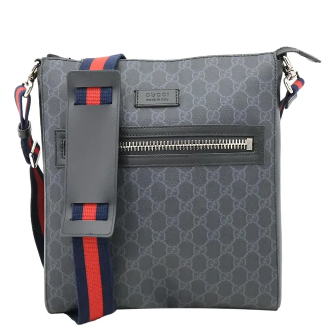 Gucci GG Supreme Canvas Messenger Bag Black 474137 in Black Canvas from Dallas Designer Handbags