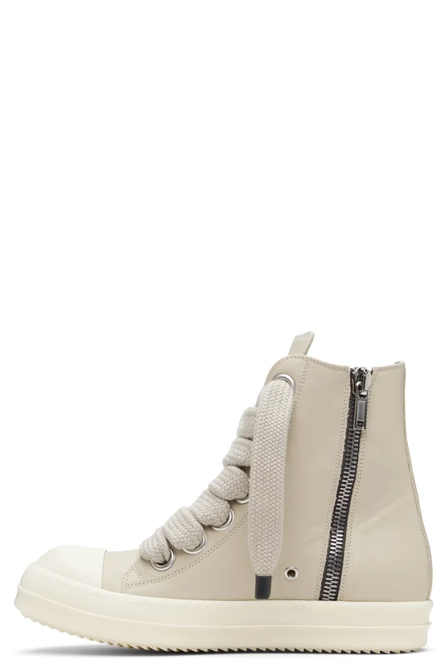 Rick Owens Beige Temple Jumbolace Sneakers, photo 3 of 5 from SSENSE