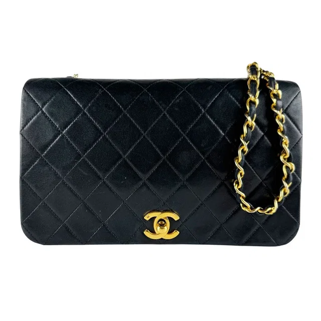 Chanel Shoulder Bag Black in Black Lambskin from The Reluxe