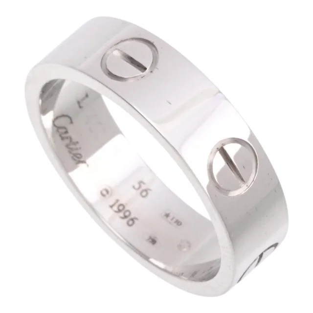 Cartier 18K Love Ring #56 White Gold in White from VINTAGE QOO TOKYO