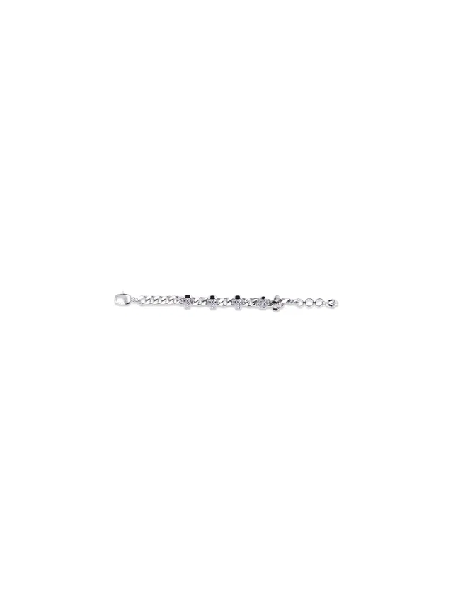 Alexander McQueen Skull-Detail Chain Bracelet — Silver Metal Bracelets in Silver from HEWI