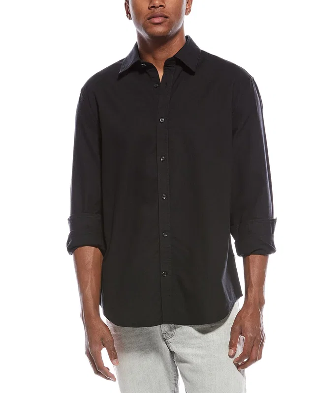7 For All Mankind Clean Front Shirt in //asset2.ruecdn.com/images/sw/101080/1010809919_RLSW_black.jpg, image 1 of 1 from Rue La La