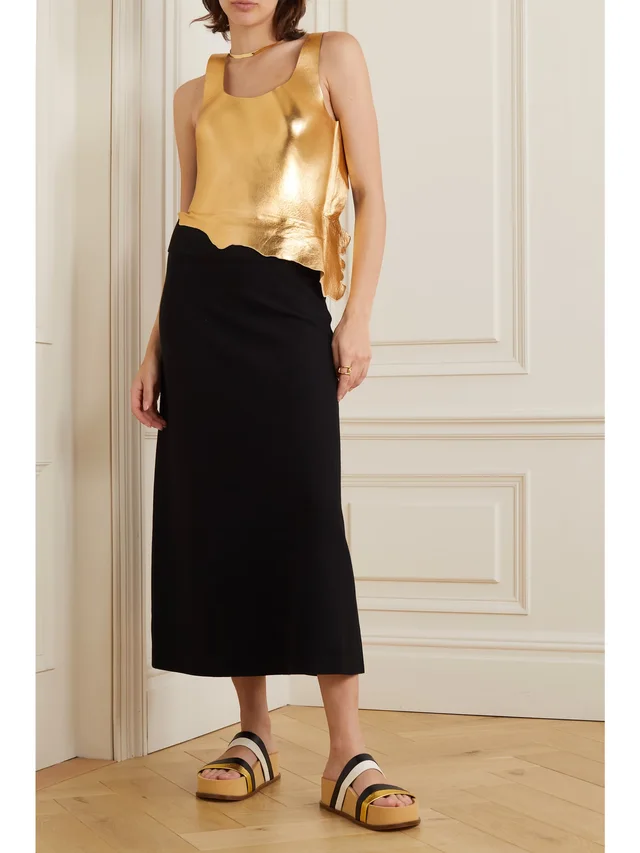 GABRIELA HEARST Elena merino wool and metallic leather tank in Metallic, photo 2 of 2 from NET-A-PORTER (Canada)