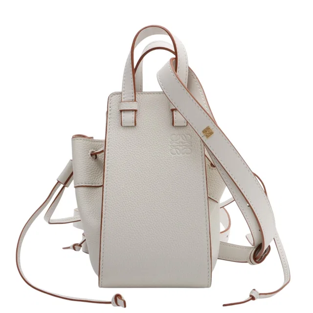 Loewe Hammock Mini 2-Way Bag Ivory in White Leather from VINTAGE QOO TOKYO