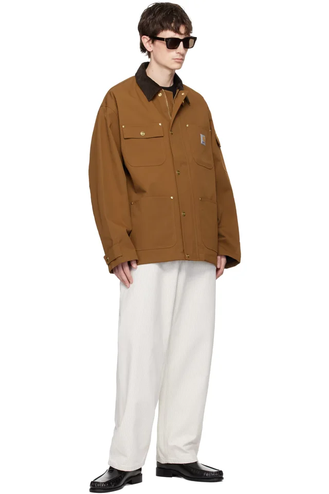 Carhartt Work In Progress Off-White Mercer Stripe Single Knee Trousers, photo 4 of 4 from SSENSE