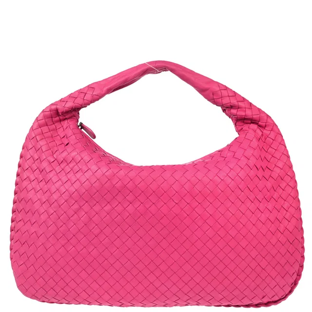 Bottega Veneta Pink Intrecciato Hobo Handbag in Pink Woven leather from AMORE Vintage Tokyo