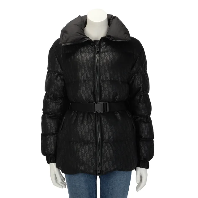 Dior Oblique Jacquard DiorAlps Belted Puffer Jacket FR 34 in Black from Blue Spinach