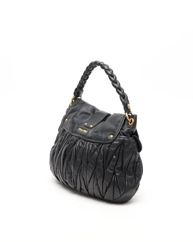 Miu Miu Coffer Matelassé Hobo Bag in Leather from A Retro Tale, photo 3 of 9