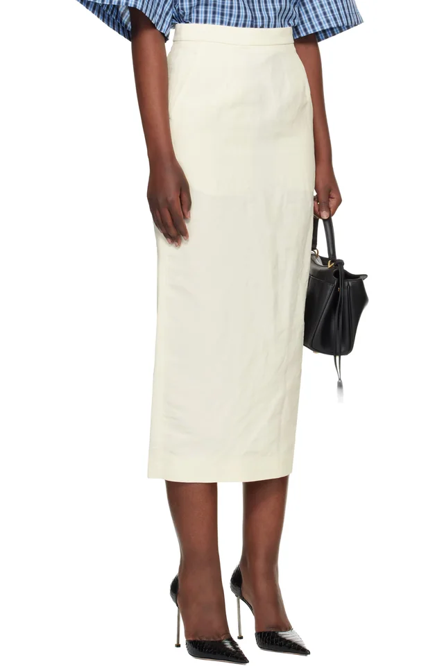 WILLY CHAVARRIA Off-White Tubo Midi Skirt, photo 2 of 4 from SSENSE