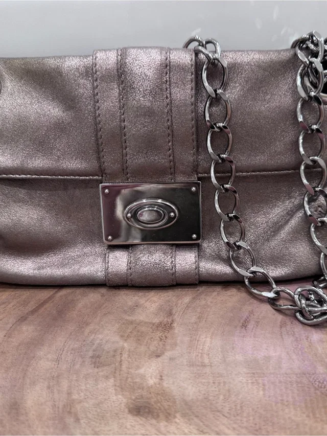 Retro Lanvin Metallic Silver Chain-Handle Women’s Clutch in silver|gray from Poshmark