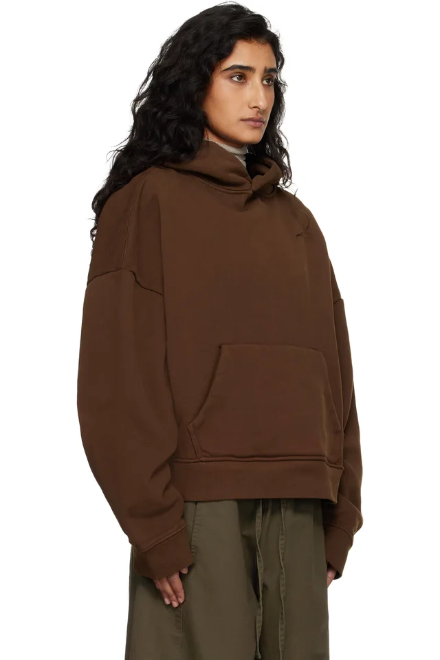 Entire Studios Brown Heavy Hoodie, photo 2 of 4 from SSENSE