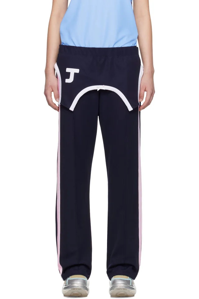 I'm Sorry by Petra Collins SSENSE Exclusive Navy JennyFax Edition Layered Track Pants from SSENSE, photo 1 of 1