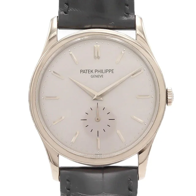 Patek Philippe Calatrava WG 5196G-001 WG Manual Winding in Dial color: Silver Band color: black Case: white gold Bracelet: Strap from KOMEHYO