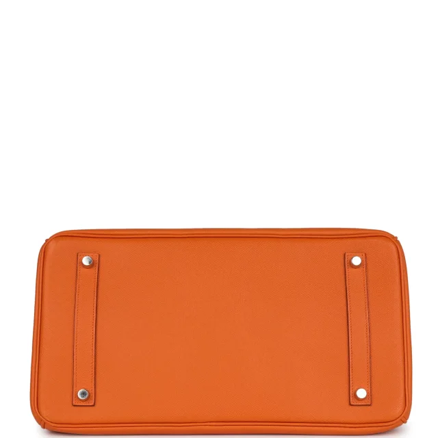 Hermès Birkin 35 Orange Epsom Palladium Hardware in Orange Epsom leather from Madison Avenue Couture, photo 6 of 9