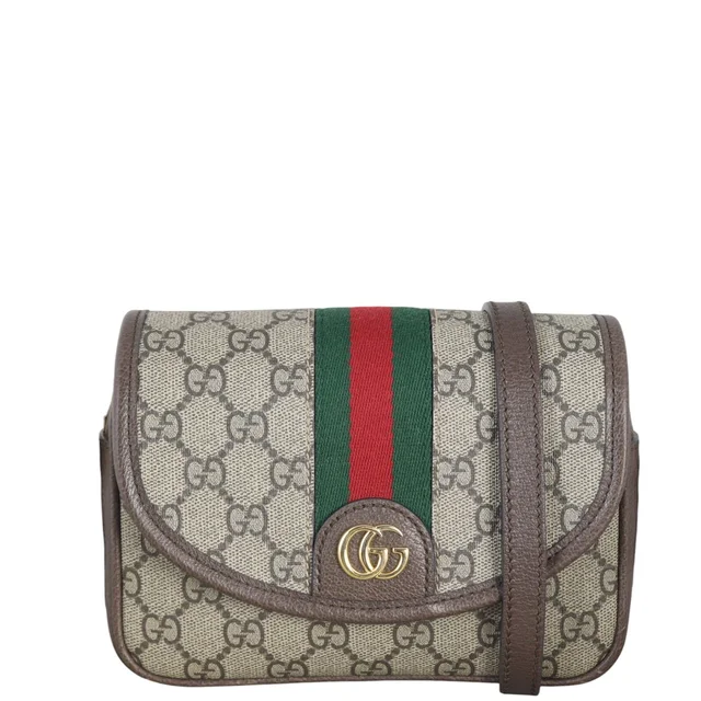 Gucci Ophidia GG Supreme Flap Shoulder Bag Mini in Coated canvas from Luxe.It.Fwd