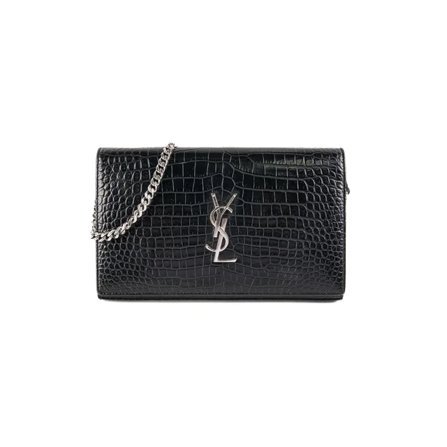 Saint Laurent Croc Black Bag in Black Crocodile from The Purse Affair