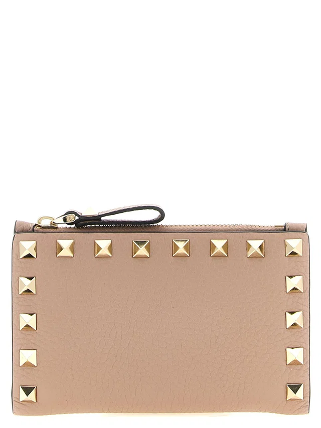 Valentino Garavani Rockstud Card Case — Pink Grained Calf Leather Cases in Pink Calfskin from HEWI