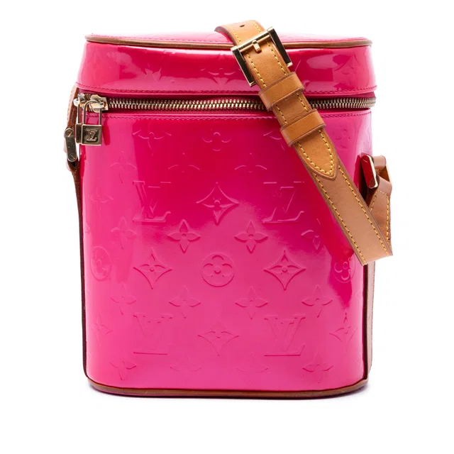 Pink Louis Vuitton Monogram Vernis Sullivan Vertical PM Crossbody Bag in Pink Leather from Designer Revival
