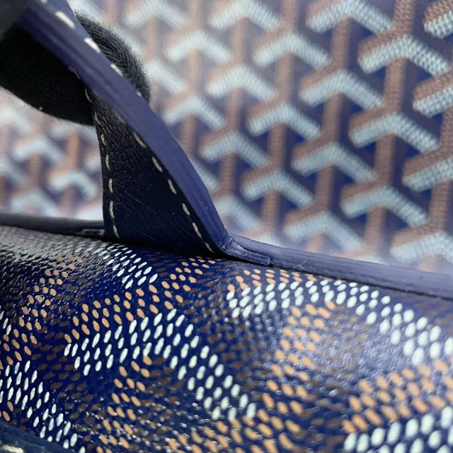 Goyard Sisal Bread Backpack Navy BlueCISALPMMLTY12CL12P PVC Leather in Navy Leather from GALLERY RARE, photo 8 of 13