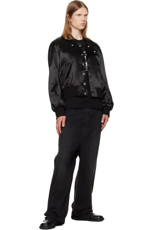 JKEEFER Black Hampton Varsity Jacket, photo 4 of 4 from SSENSE