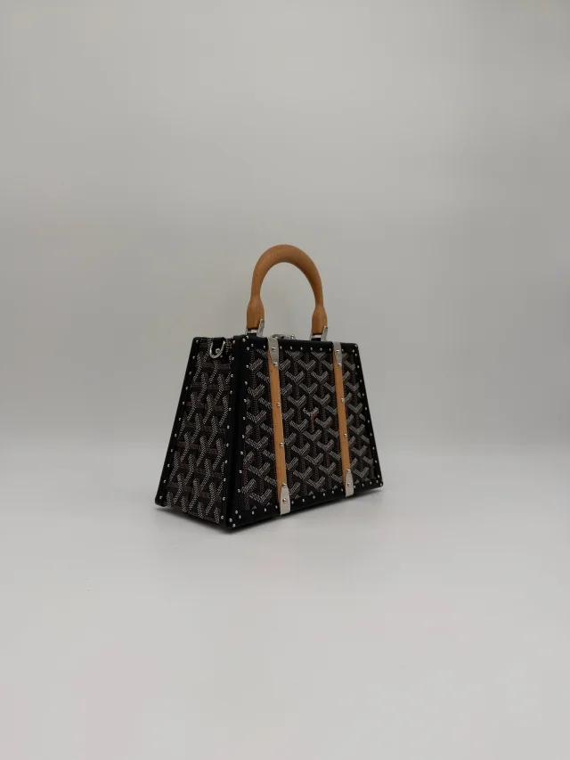Goyard Saïgon Mini Trunk Bag Black Palladium Hardware in Black from Luxury Promise, photo 4 of 11