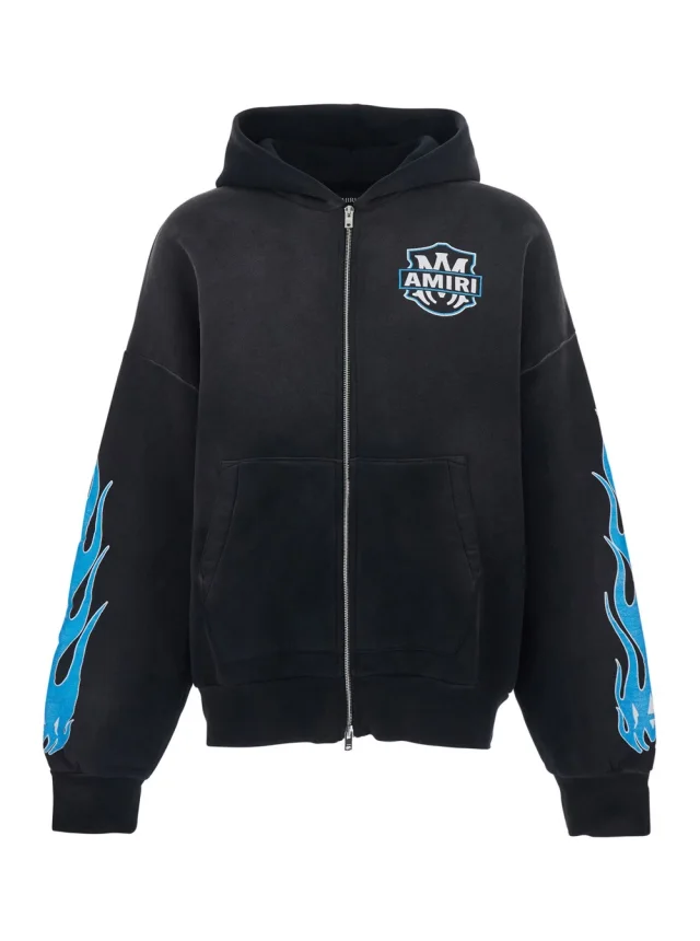 Amiri Black Hoodie with Front Logo and Maxi Logo on the Back for Men in Black 100% Cotton from Gaudenzi Boutique, photo 1 of 1