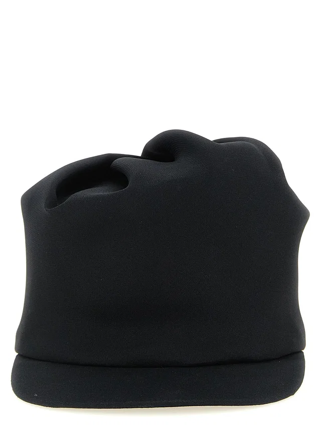 Balenciaga Sculptural Silk Hat — Black Baseball Caps in Black Silk from HEWI