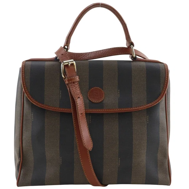 Fendi Pecan Pattern 2-Way Shoulder Vintage Brown Handbag in Brown from The Reluxe
