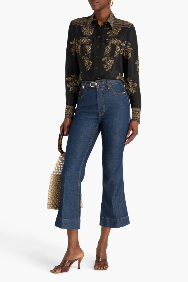 Zimmermann Belted High-Rise Kick-Flare Jeans, photo 2 of 4 from THE OUTNET