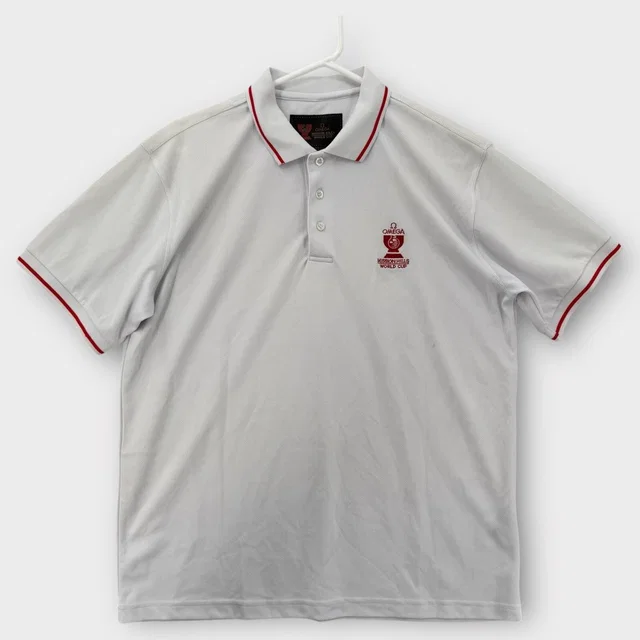 Omega Mission Hills World Cup Golf Polo Shirt Mens Xl White Athletic Watch 2008 in white from Poshmark