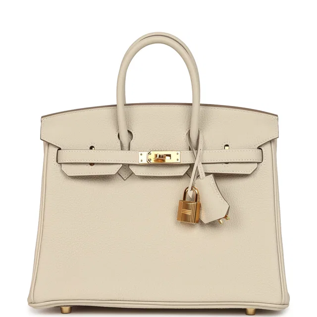 Hermès Birkin 25 Craie Togo Gold Hardware in White Togo leather from Madison Avenue Couture