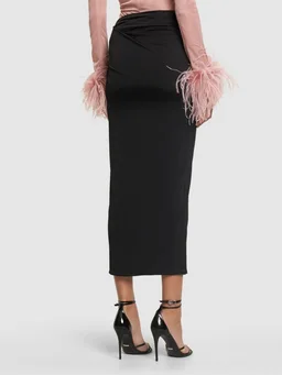 16arlington Draped Long Skirt in 95% Polyester, 5% Spandex, photo 3 of 5 from LUISAVIAROMA