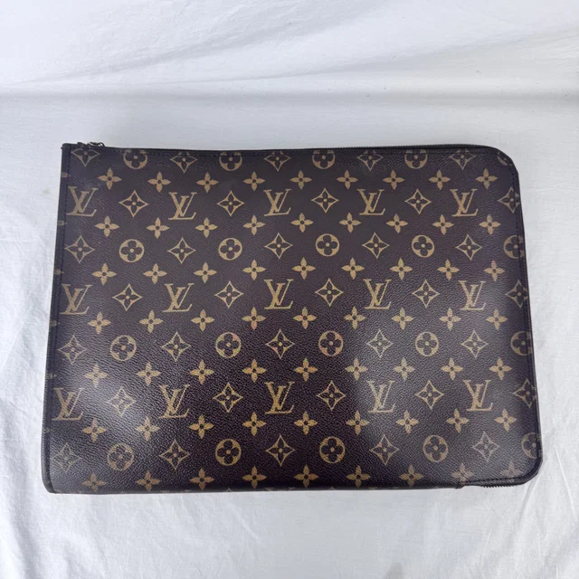 Louis Vuitton Monogram Poche Documents Zip Holder in Canvas, coated canvas, Metal from Reowned