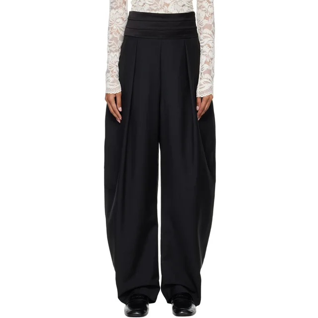 Róhe pleated satin-waistband trousers, photo 2 of 5 from SENSER