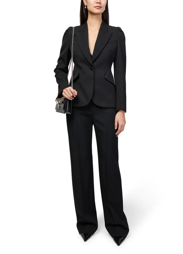 MCQUEEN Jacket with puff sleeves in Black 100% wool, photo 6 of 6 from 24S (US)