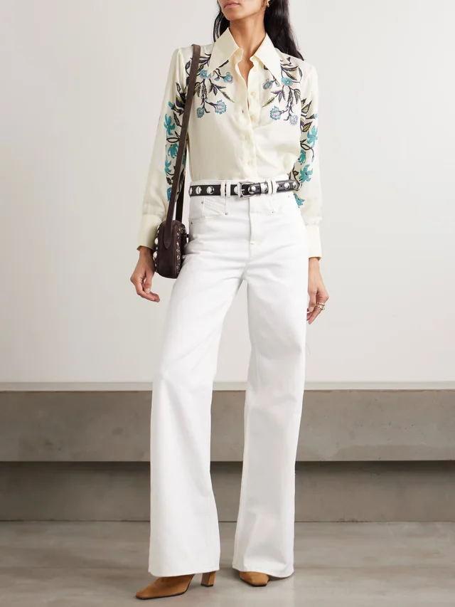 ALIX OF BOHEMIA Dana floral-print silk crepe de chine shirt in White, photo 2 of 2 from NET-A-PORTER (Canada)