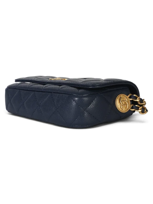 Chanel Navy Caviar Twist Your Buttons Phone Holder in Navy Caviar leather from Season 2 Consign, photo 7 of 9