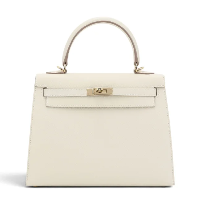 Hermès Kelly 25 Sellier Craie (10) in White Epsom leather from Ginza Xiaoma