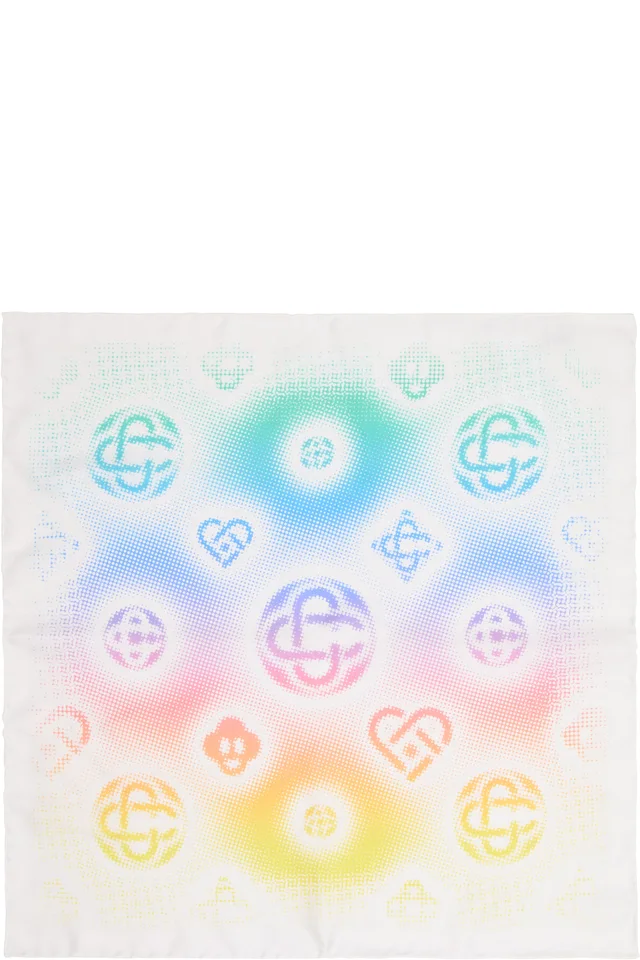 Casablanca Multicolor Medium Silk Scarf, image 1 of 1 from SSENSE