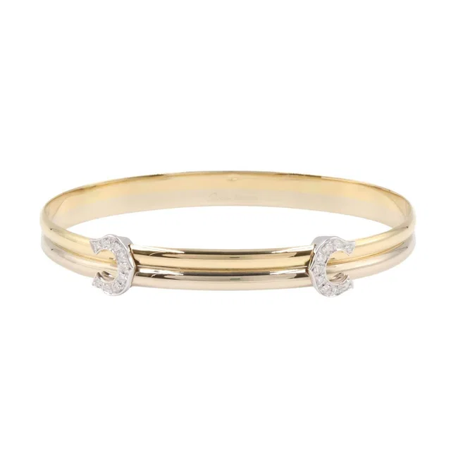 Cartier 2C Au750 Two Tone Diamond Bracelet Size 17 from LuxUness