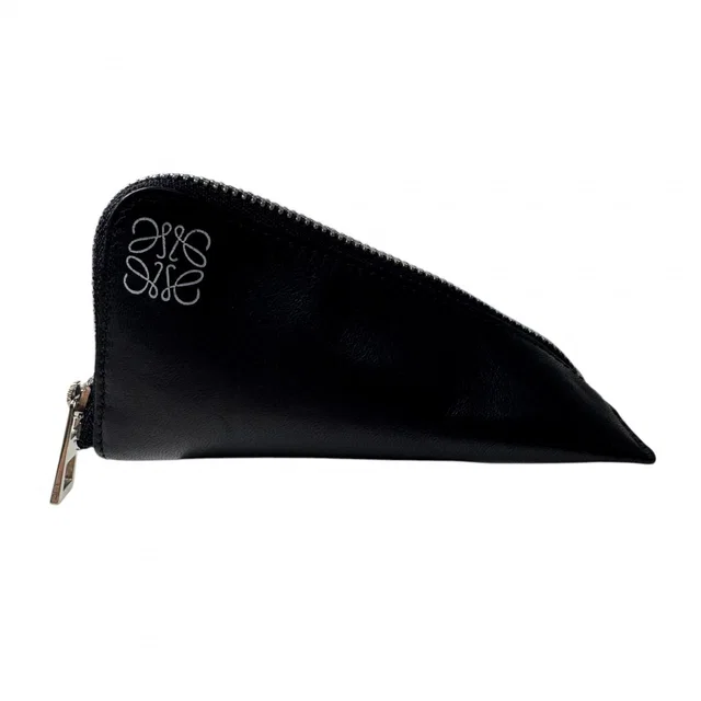 Loewe Anagram Triangle Coin Case Black in Black Leather from The Reluxe