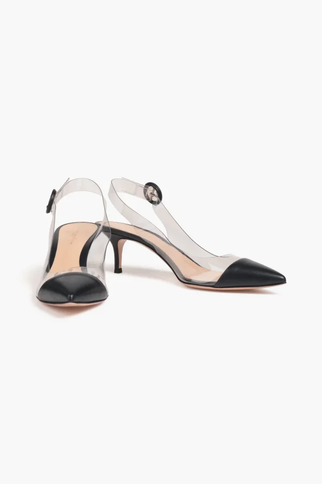 Gianvito Rossi Alice Leather and PVC Slingback Pumps, photo 2 of 4 from THE OUTNET