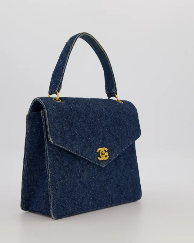 Chanel Vintage Denim Medium Top Handle Bag in Denim from Sellier, photo 2 of 18