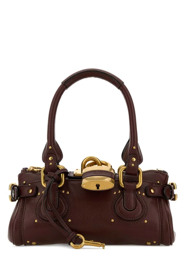 Chloé Antiqued Gold Hardware Top Handle Bag — Brown in Brown Leather from HEWI