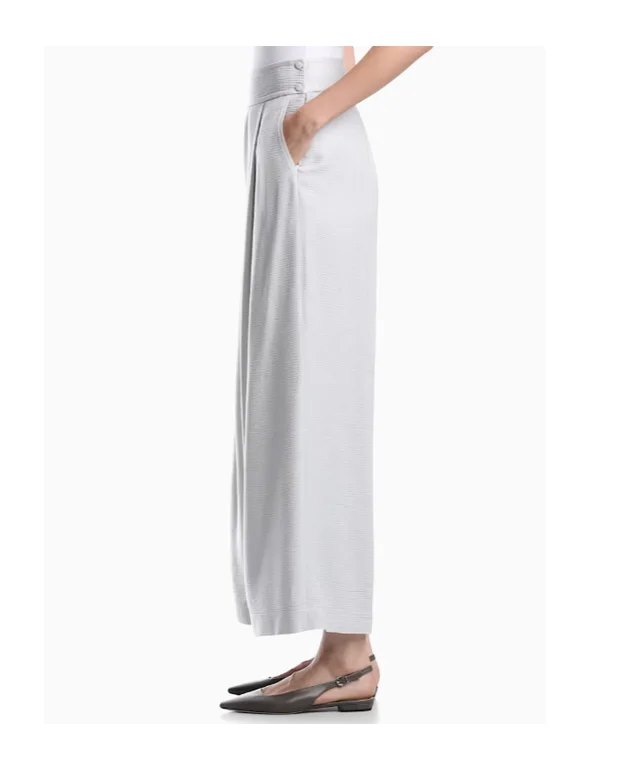 Emporio Armani Palazzo pants in textured bark-effect fabric Signature Capsule, photo 2 of 4 from SENSER
