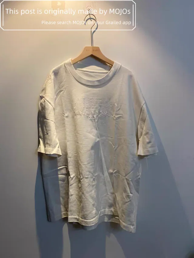 Sz 44 Maison Margiela Line 10 Logo Stich Tee in white from Grailed
