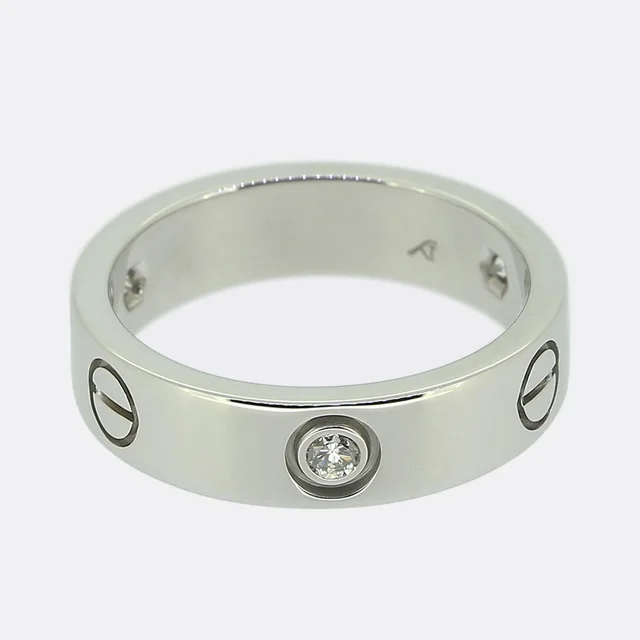 Cartier Classic Model Three Diamond LOVE Ring Size Q (58) from The Vintage Jeweller
